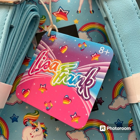 Loungefly Lisa Frank Markie Unicorn All over Print Mini Backpack Rainbows PRIDE - Picture 4 of 9